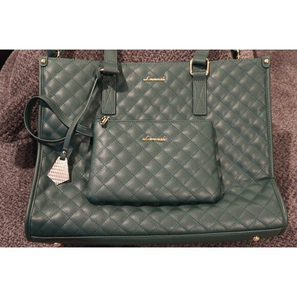 LoveVook Green Lunch Tote Bag 15.6 Laptop with Insulated Food Compartment - Picture 2 of 7